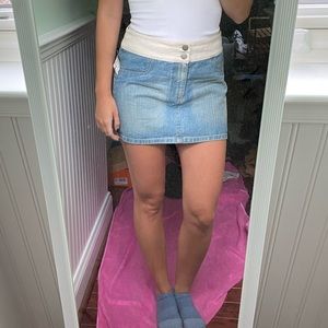 Alice + Olivia vintage jean mini skirt